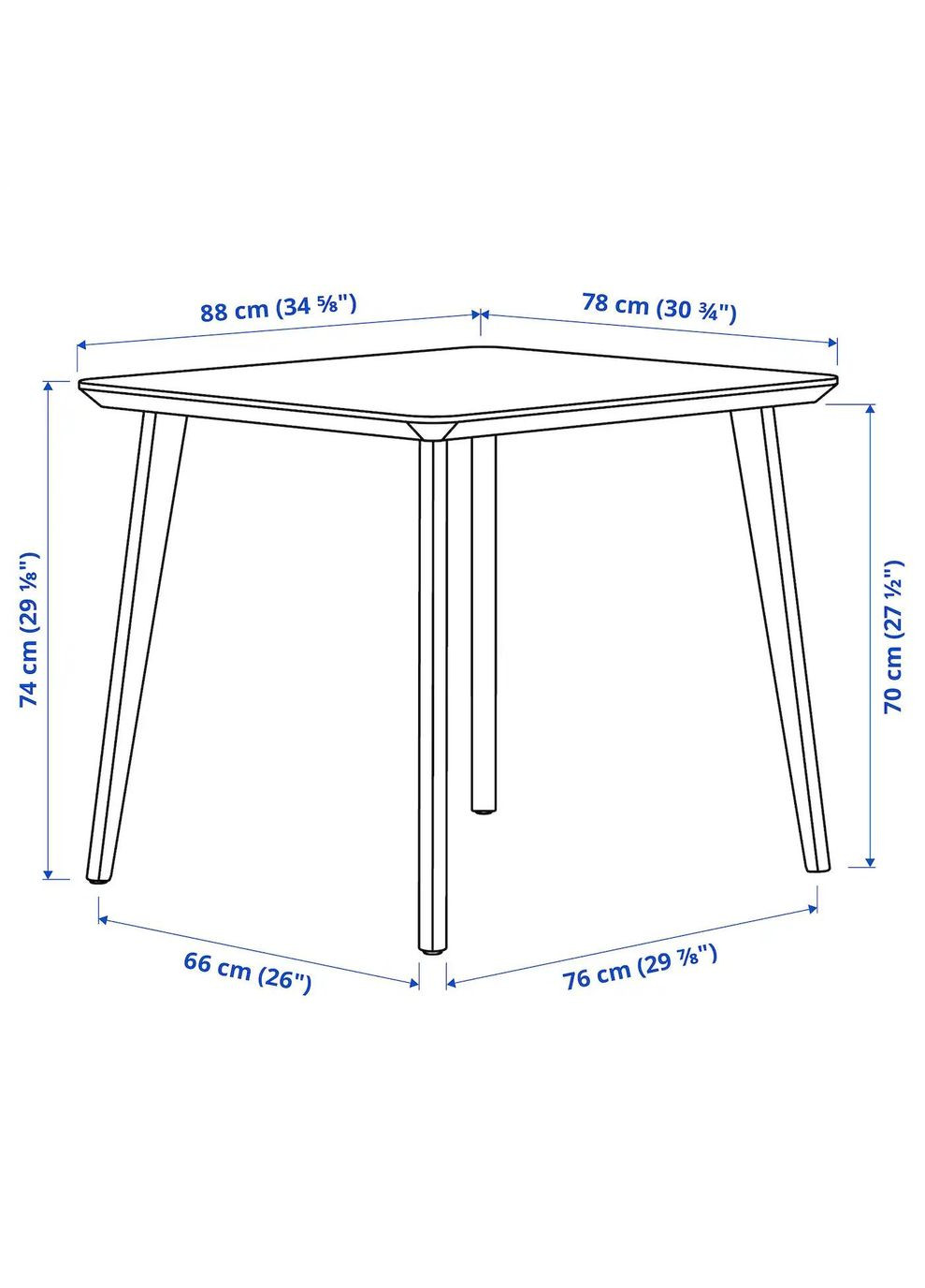 Таблиця ІКЕА LISABO 88х78 см (60563780) IKEA (278408691)
