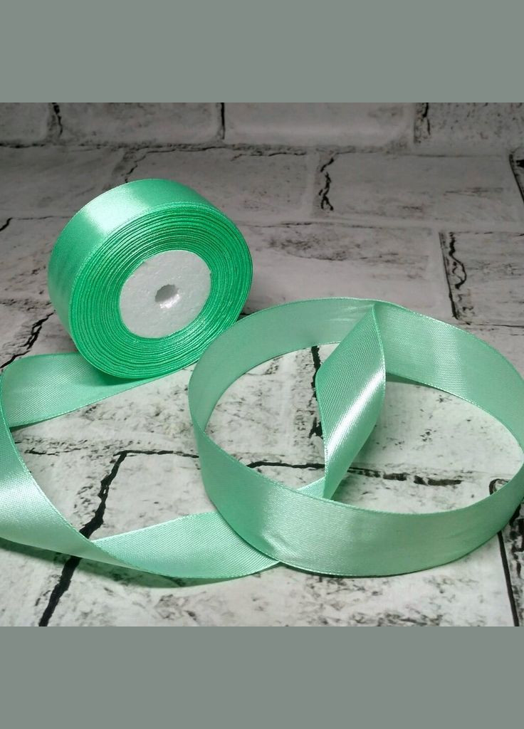 Лента атласная 2.5 см 23 метра мятная No Brand (326051585)