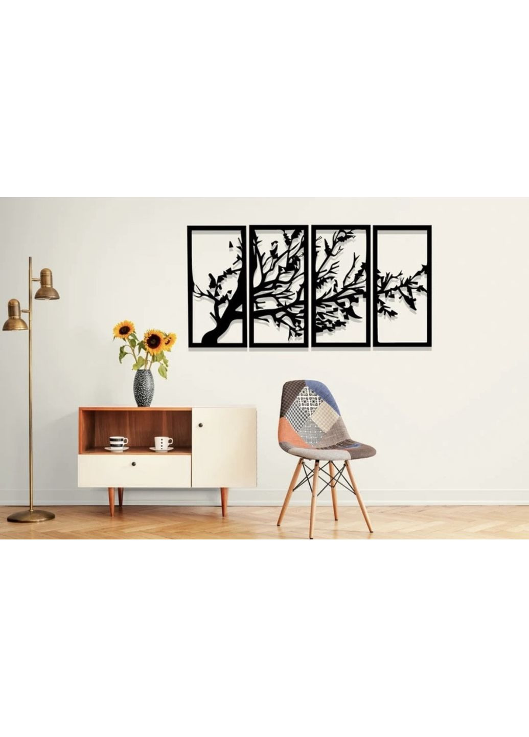 Настенное панно на стену "Ветви из четырех частей" Poleno (367950542)