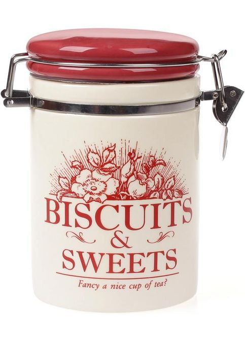 Банка керамічна Англійська Шипшина 700мл для сипучих продуктів з металевою клямкою контейнер для чаю та солодощів Bona (368987090)