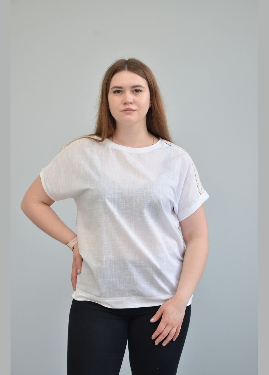 Женская повседневная футболка, Белая (XL, 2XL, ) 3XL No Brand - (294337686)