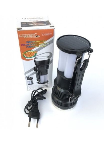 Лампа ліхтар із сонячною панеллю 1+24 LED YJ-2881T Чорний Luxury (306716554)