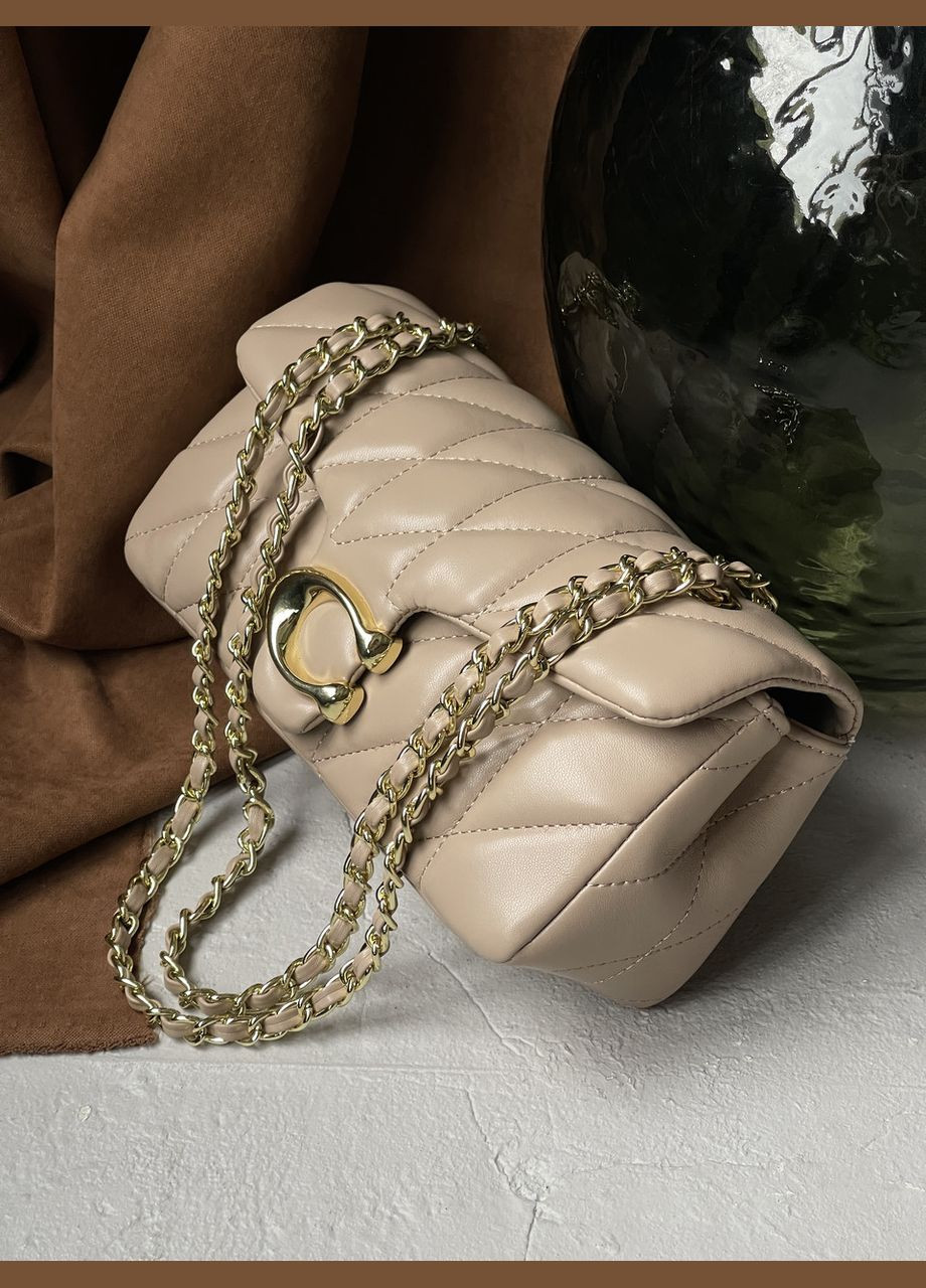 Жіноча сумка клатч бежевий на плече No Brand (322464403)