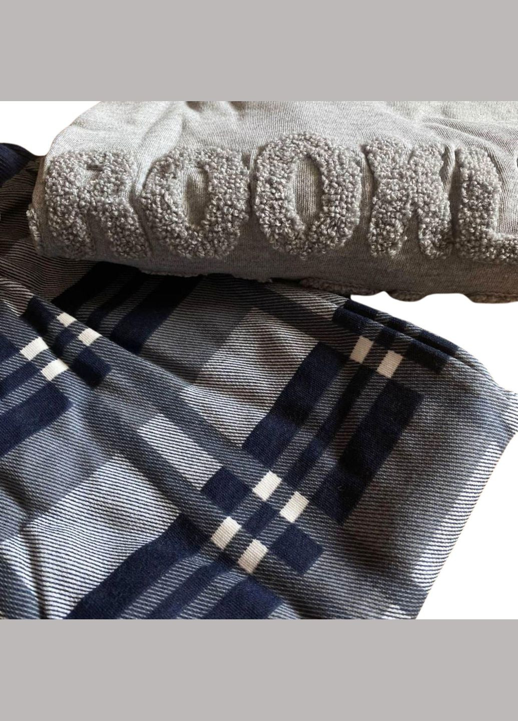 Піжама чоловіча Brooklyn кофта з довгим рукавом та штани Сірий з синім 2-1851 Gisela (305836183)