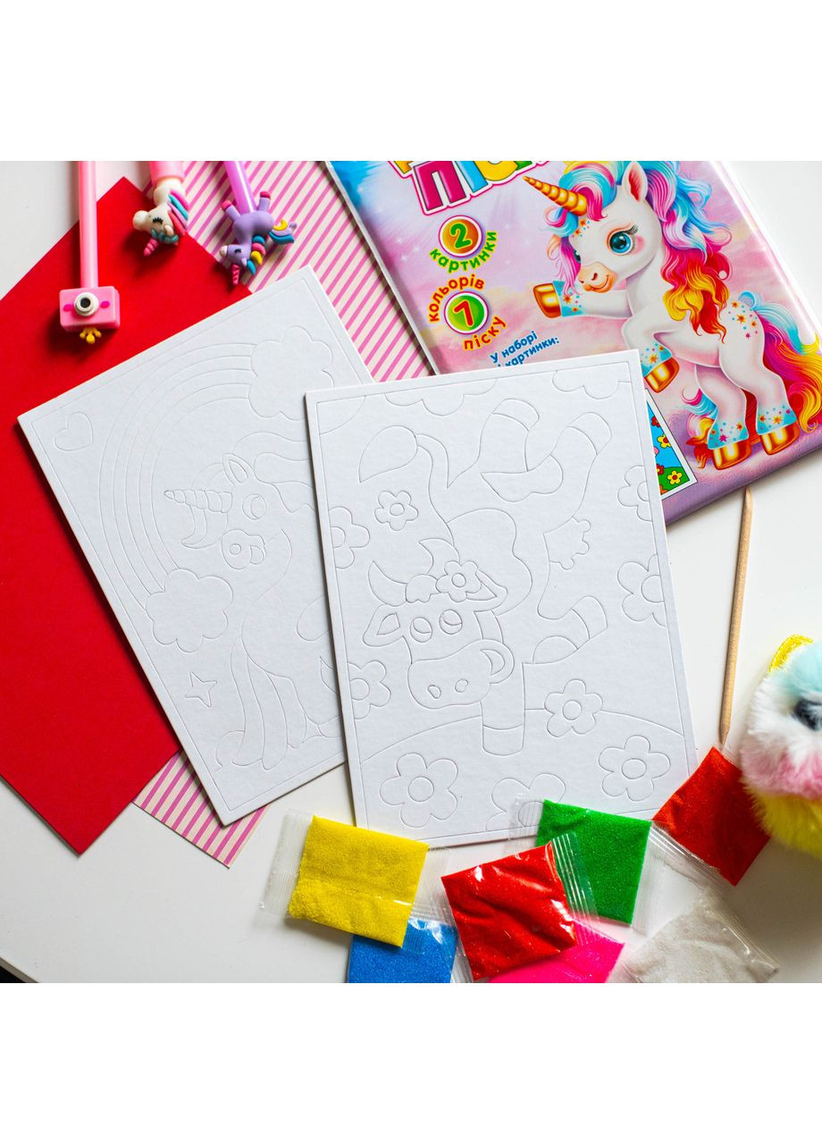 Раскраска песком. Единорог и Корова No Brand (359373773)