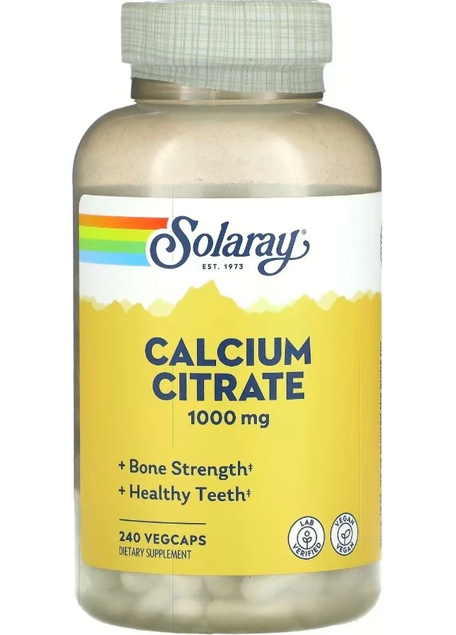 Цитрат кальция Calcium Citrate 1000 мг 240 растительных капсул Solaray (351863724)