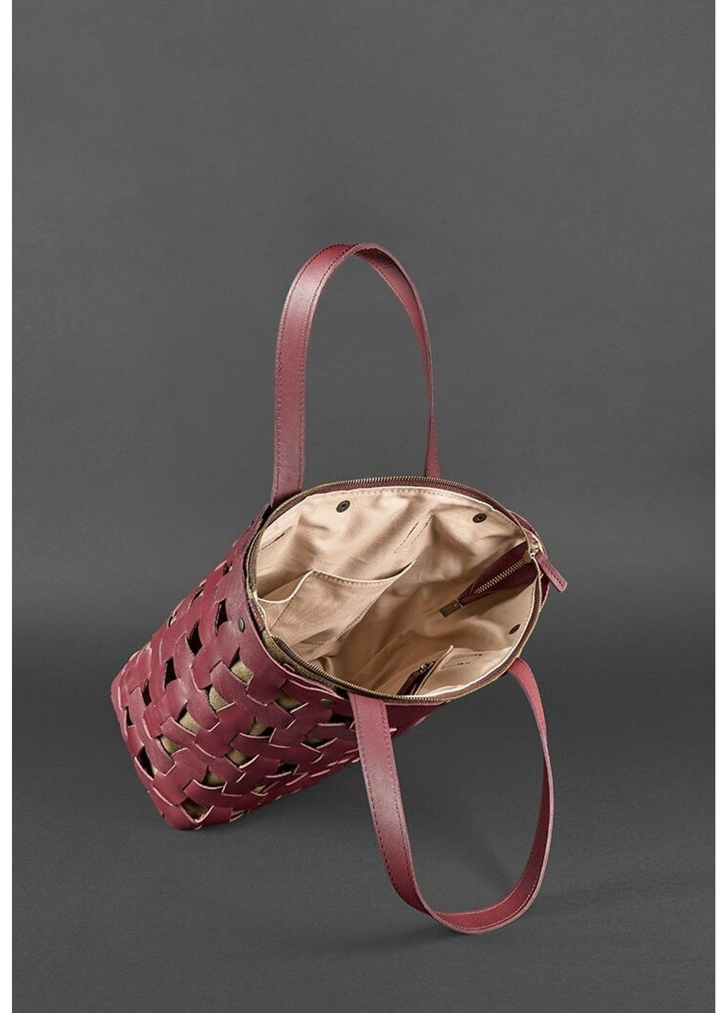 Шкіряна плетена жіноча сумка Пазл L синя Crazy Horse - BN-BAG-33-NN BlankNote (293056380)