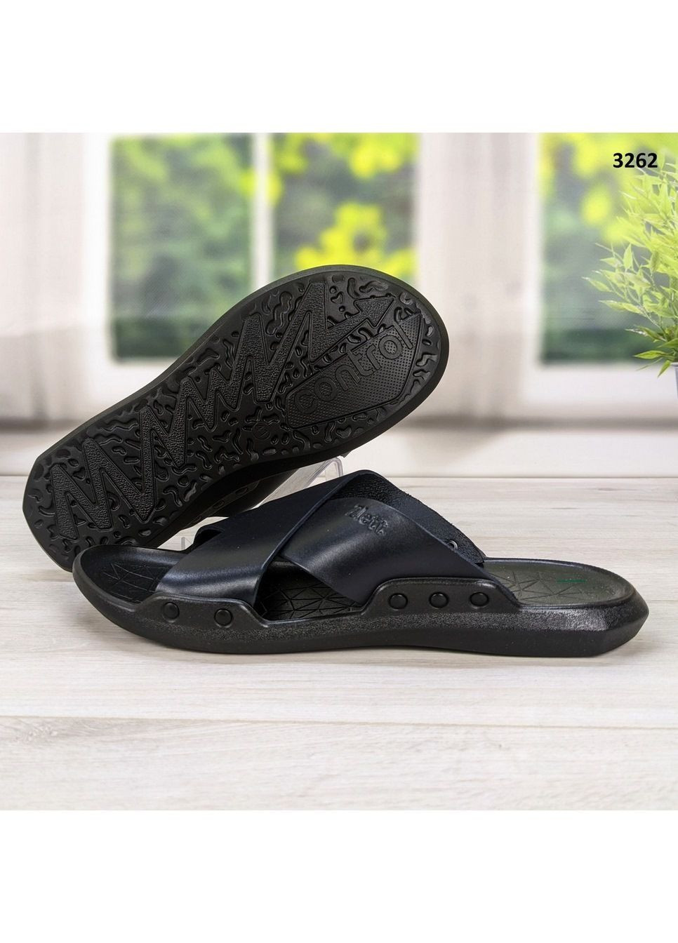 Шльопанці чоловічі шкіряні темно-коричневі 3262 Zlett (294607270)