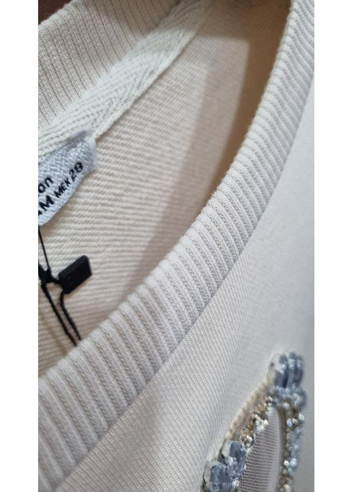 Бежевый свитшот женский Mint однотонный стразы, камни (360899493)