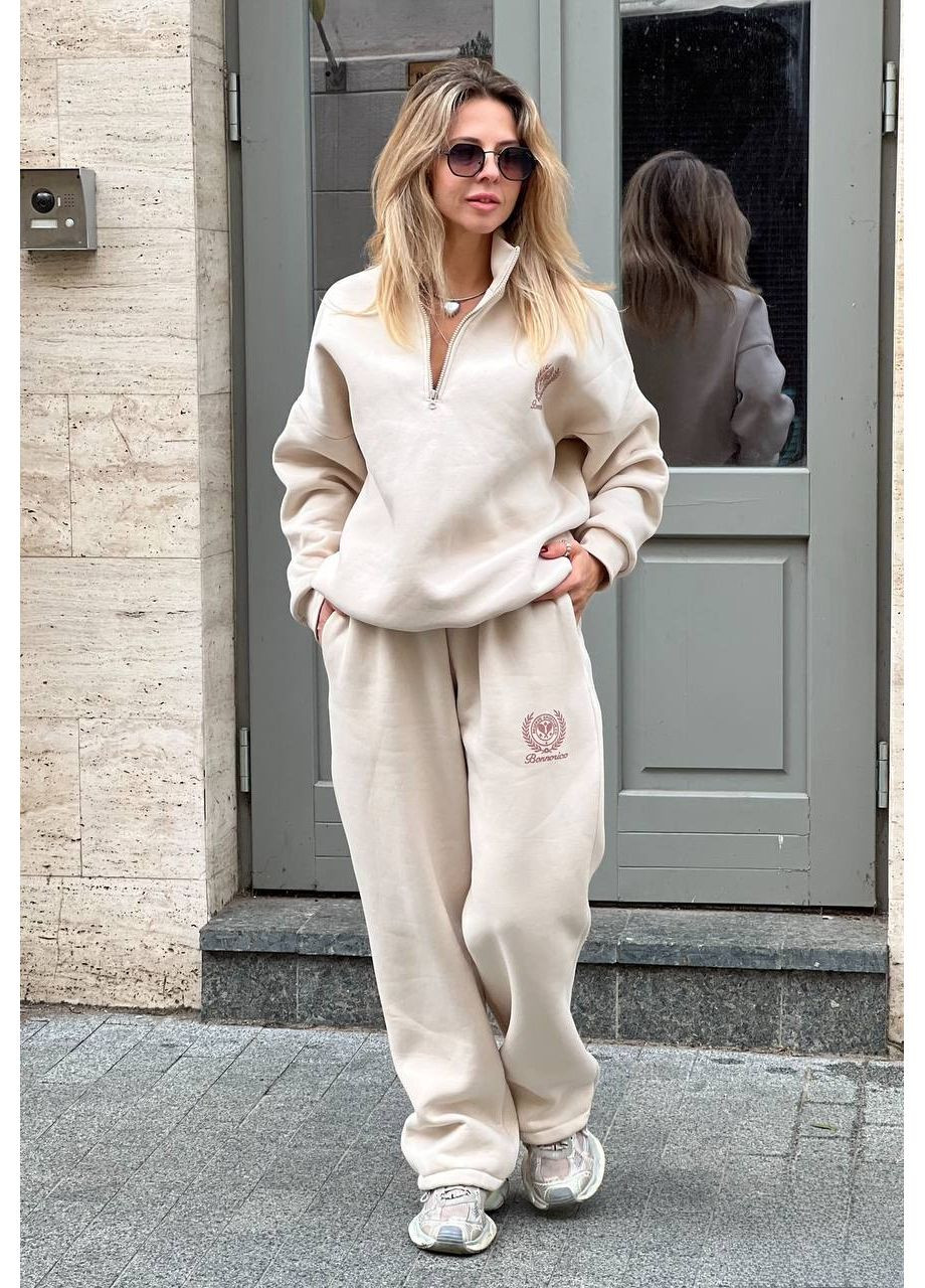 Теплий костюм з тринитки на флісі | Oversize Україна (367049344)