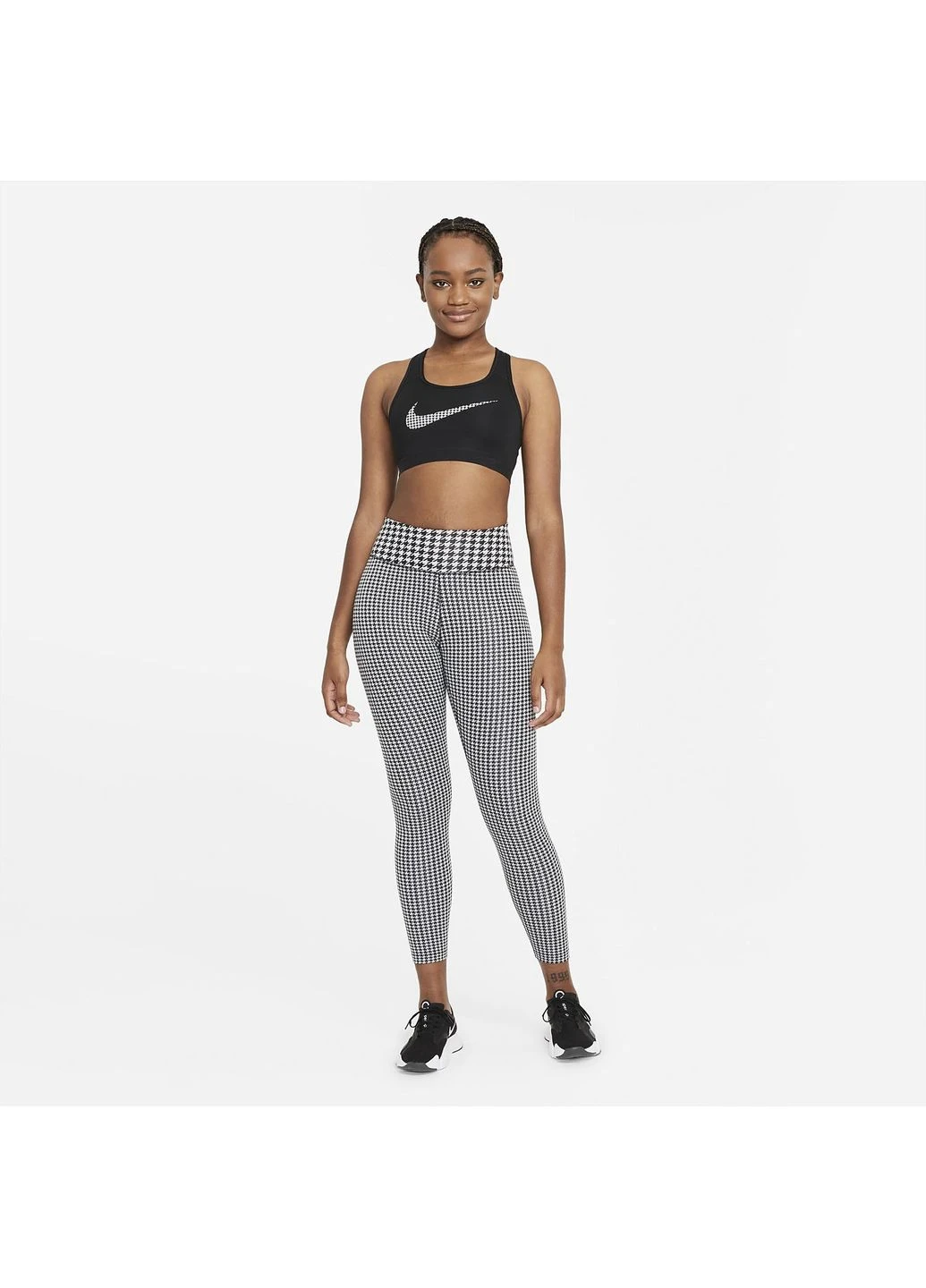 Комбинированные демисезонные лосины dri-fit white/black dd4563-100 Nike