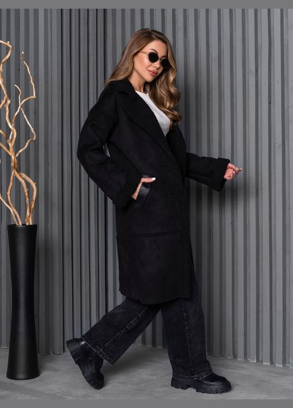 Черное демисезонное Женские пальто 14263 ISSA PLUS