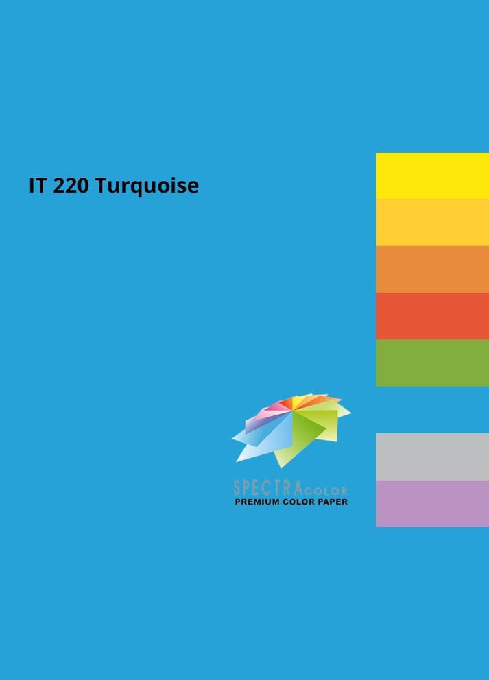 Папір кольоровий А4 160 г/м інтенсив Spectra Color Turquoise 220 поштучно No Brand (322499011)