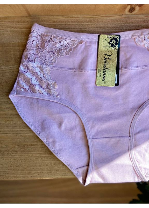 Хлопковые трусы с кружевом и высокой посадкой набор 3 шт. Beisdanna Сліп (361665799)
