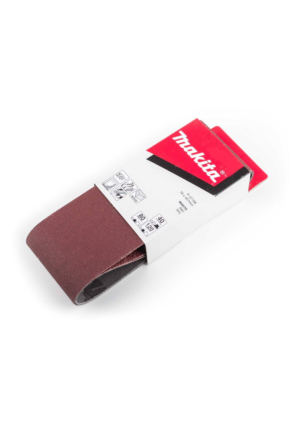 Набор шлифовальной ленты P-37166 (76х457 мм, К40/80/120, 3 шт) шлифлента (7146) Makita (295039854)