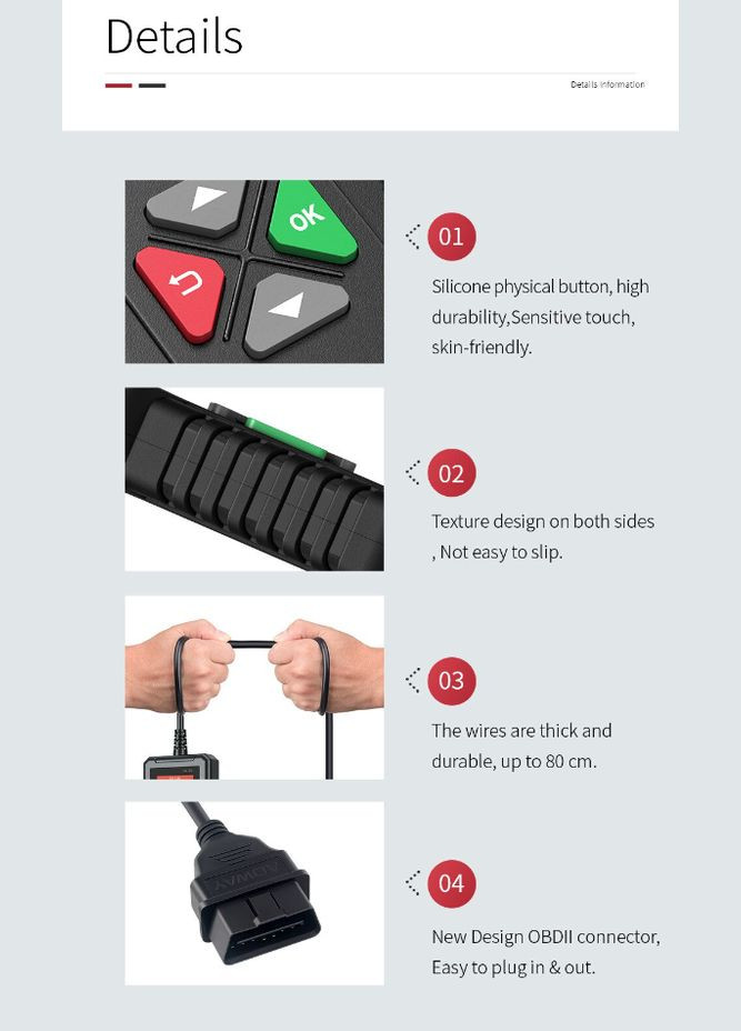 Автосканер EDIAG YA101 OBD2, інструмент діагностики системи двигуна, зчитувач кодів несправностей No Brand (300577729)