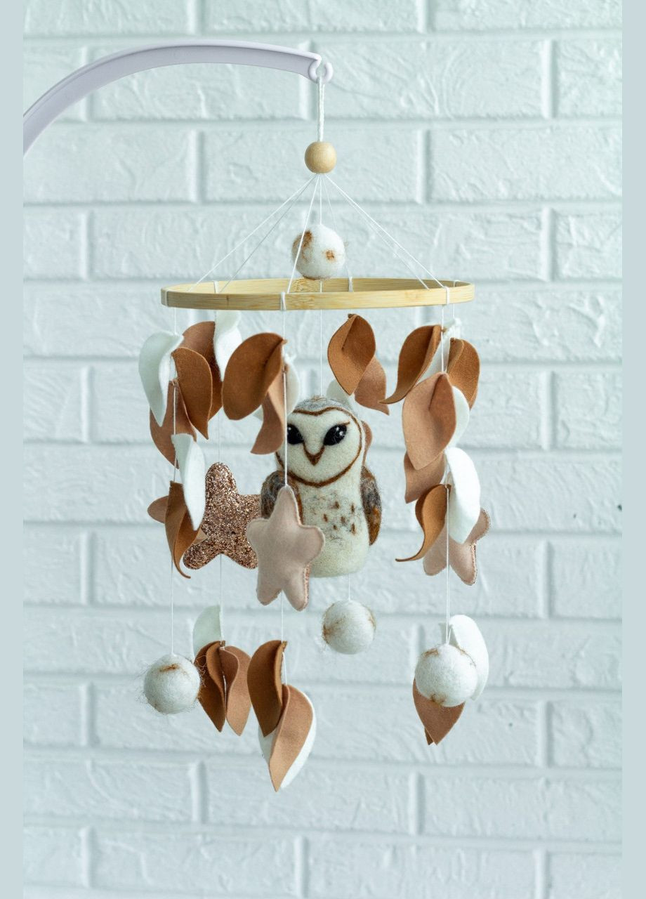 Дитячий музичний мобіль на ліжечко для немовлят WooolyWool «Сова» з 35 мелодіями No Brand (342757821)