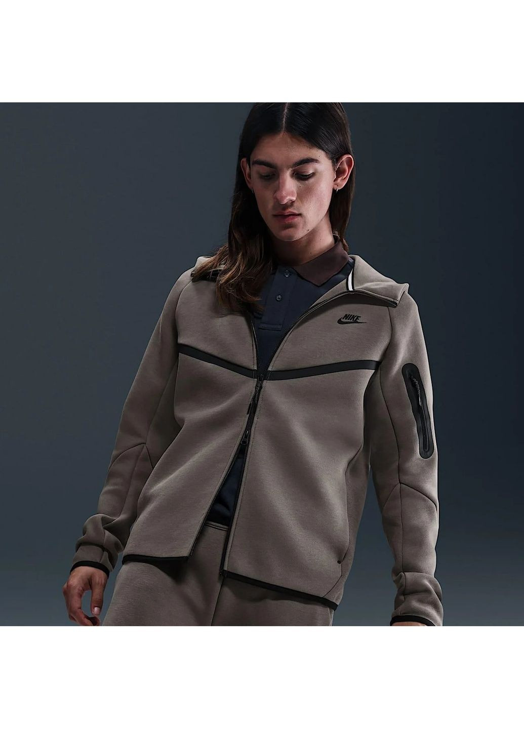 Толстовка чоловіча Tech Fleece Fz Wr Grey Nike (364836562)