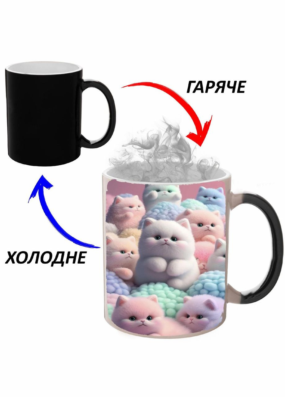 Чашка хамелон (кухоль, горнятко) із дитячим малюнком #146 Чорна 330 мл No Brand (323471284)