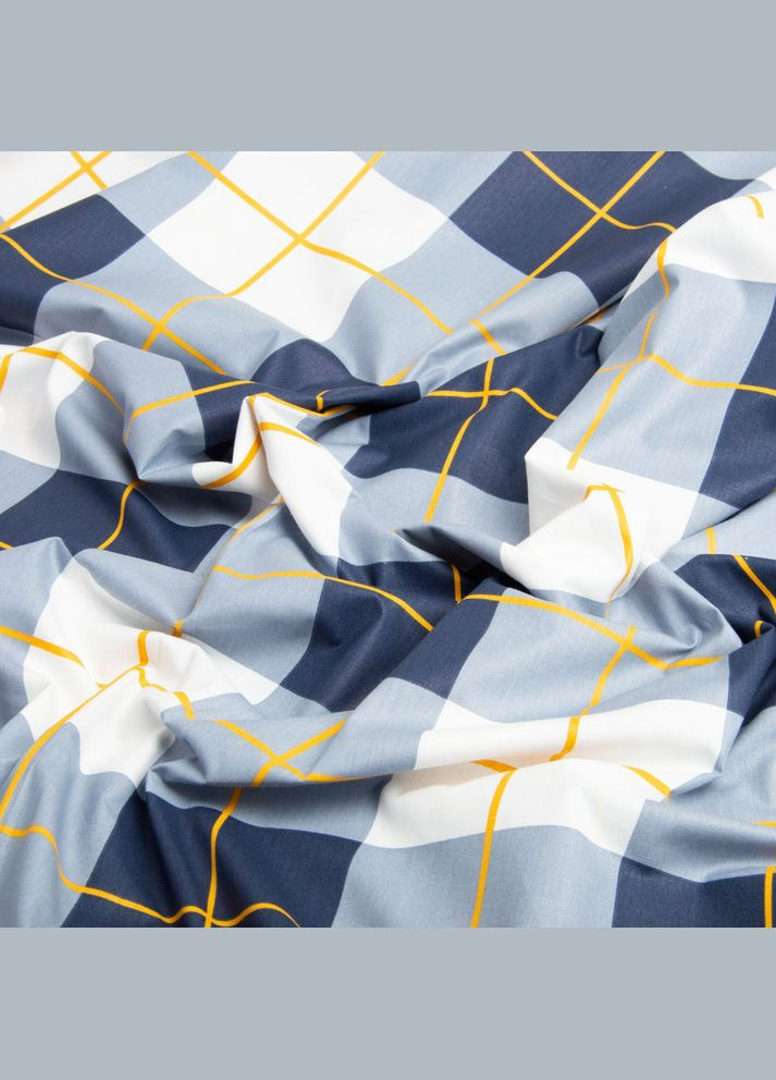 Ткань бязь ранфорс для постельного белья 2,4 м 24958 v-01 клетка серо/синяя IDEIA (290558221)