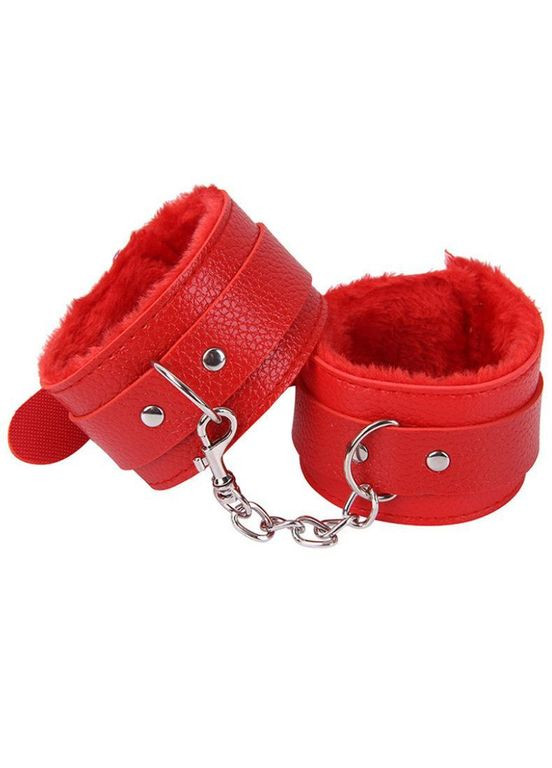 Мягкие наручники с мехом для ролевых игр BDSM Красный (2104618300) No Brand (322817418)