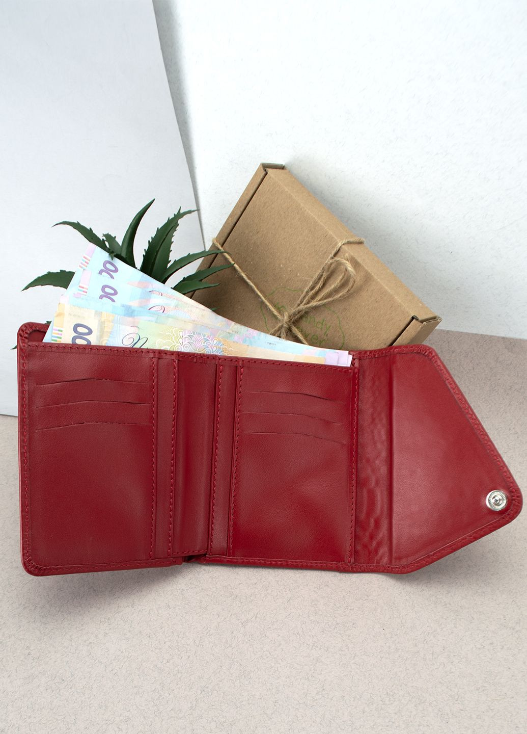 Подарочный женский набор №90: кошелек Sabrina + обложка на паспорт (красный питон) HandyCover (283323778)