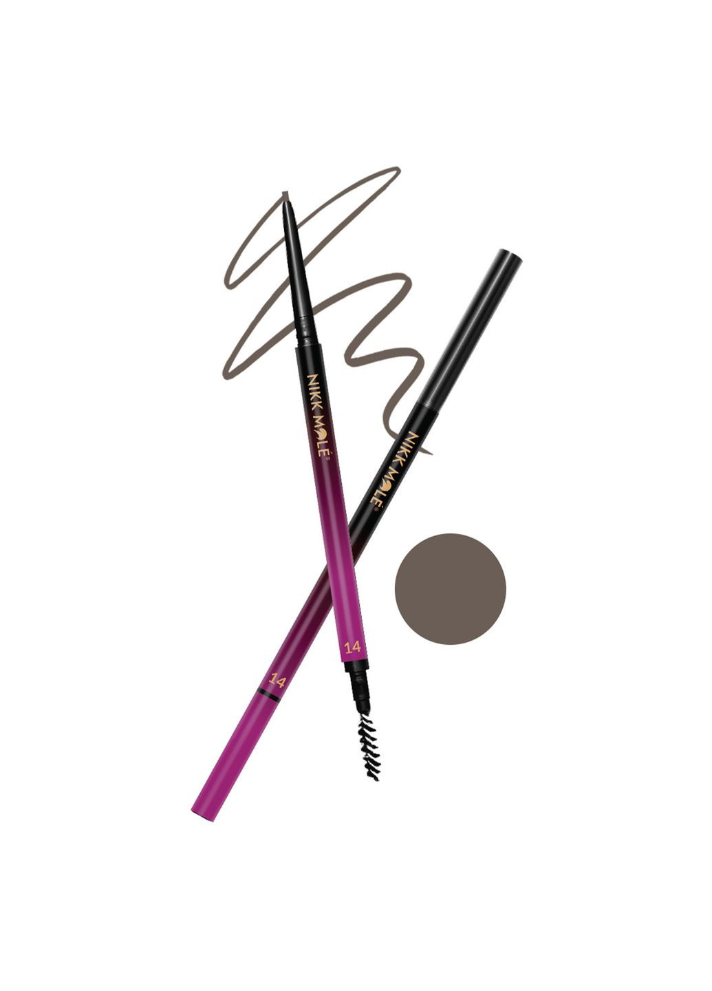 Олівець для брів механічний ультратонкий Ash Brown Nikk Mole (313401638)