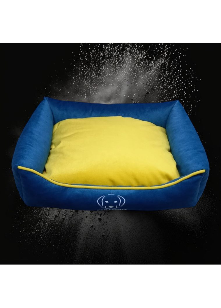 Лежанка 70х55х16см з текстилю для маленьких собак та котів "Glory to Ukraine" (Жовто-блакитний) S&N Family (361204681)