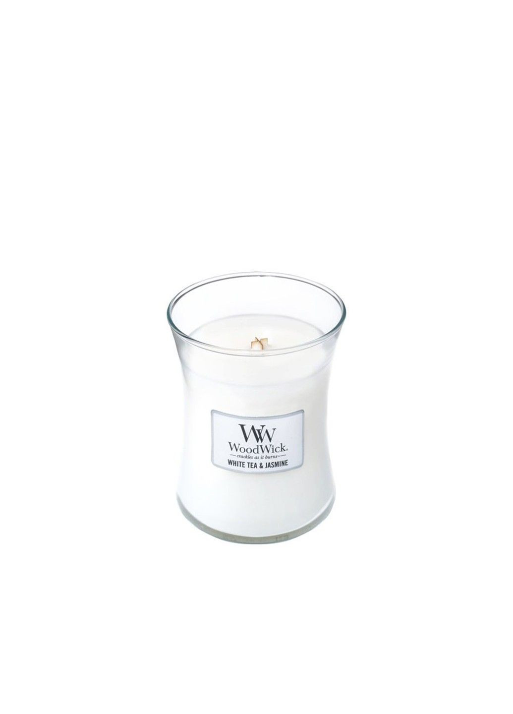 Ароматическая свеча с нежным ароматом Mini White Tea & Jasmine 85 г WoodWick (280916810)