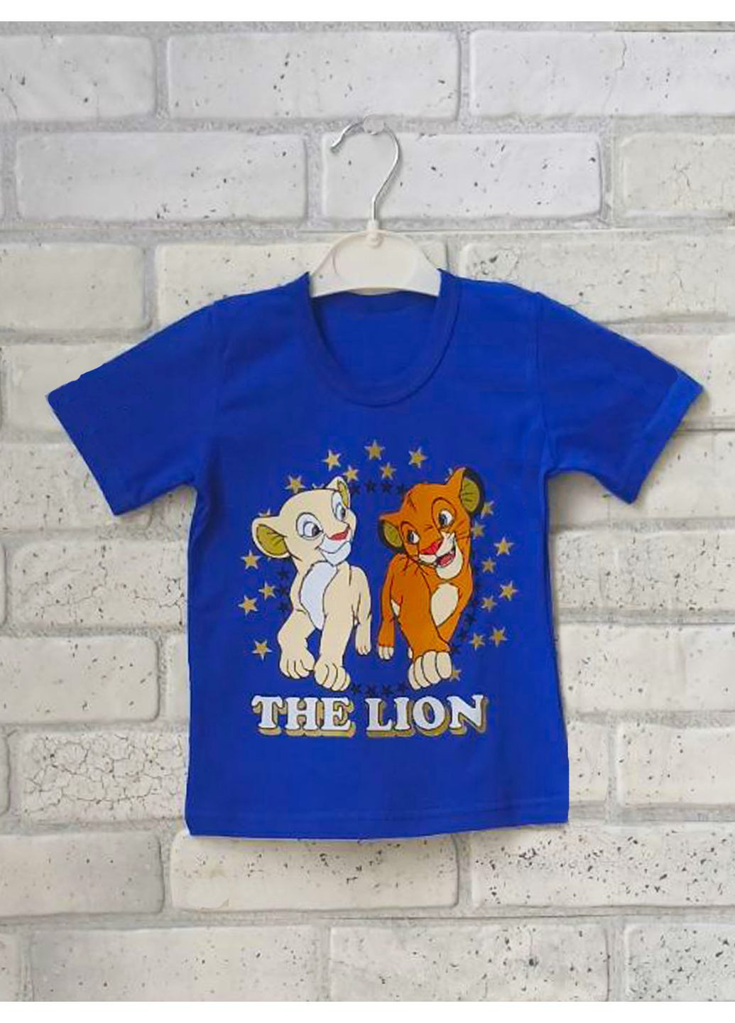 Синя синя дитяча літня футболка з малюнком бавовна No Brand