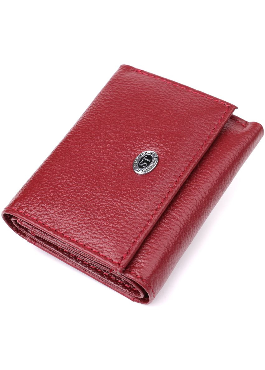 Мініатюрний жіночий гаманець із монетницею з натуральної шкіри бордовий st leather (352167642)