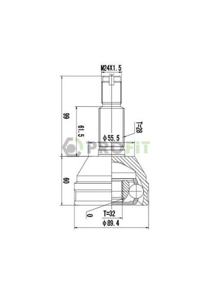 Шрус зовнішній PROfit (368534855)