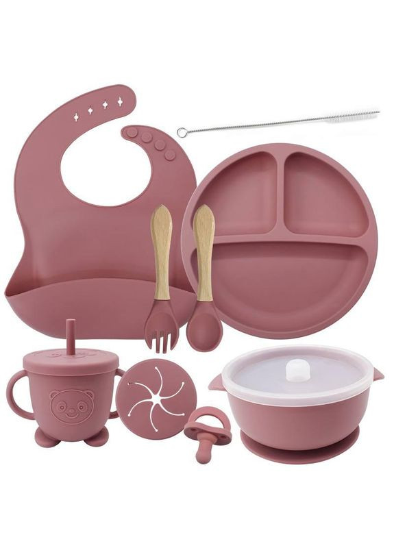 Набір силіконового посуду для дітей No Brand (362136345)