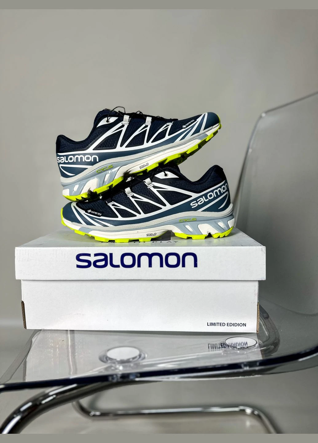 Синие демисезонные кроссовки мужские salomon xt-6 gtx night sky | саломон хт-6 синие No Brand