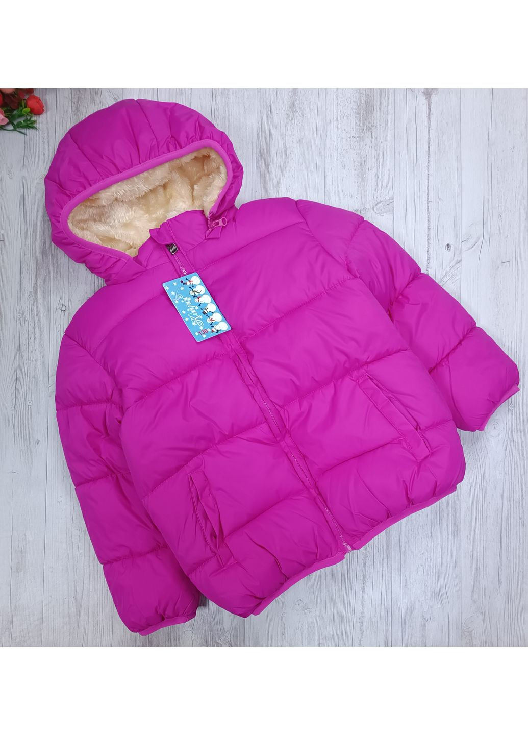 Рожева демісезонна куртка для дівчинки HAOJIEKIDS