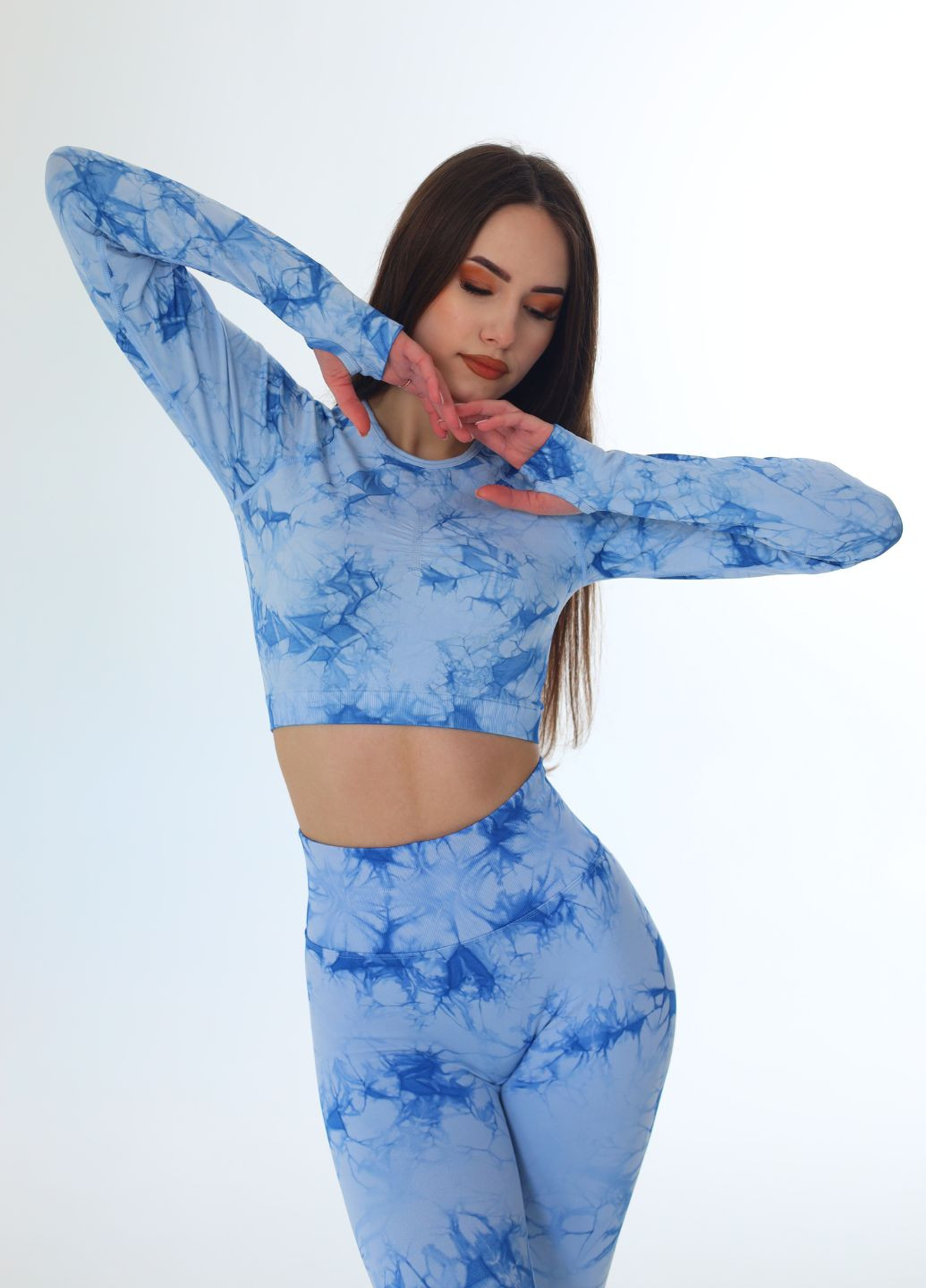 Женский спортивный костюм тай-дай голубой (70007) FitFiesta (328931678)