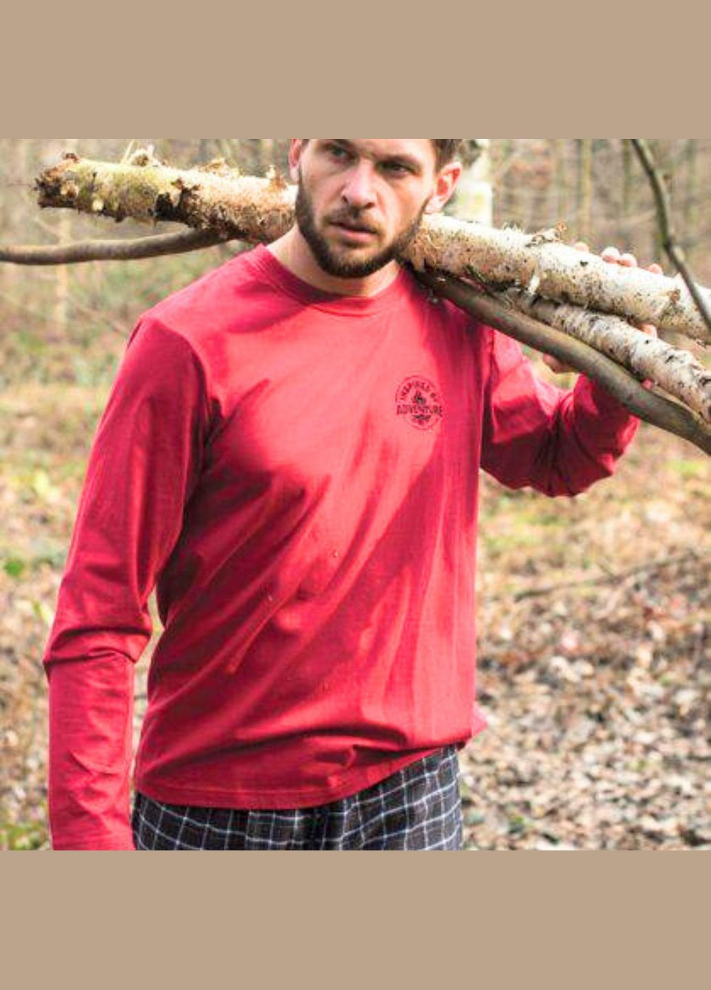 Піжама чоловіча MNS 432 B21 кофта + штани червона домашня (С) Key (305574289)