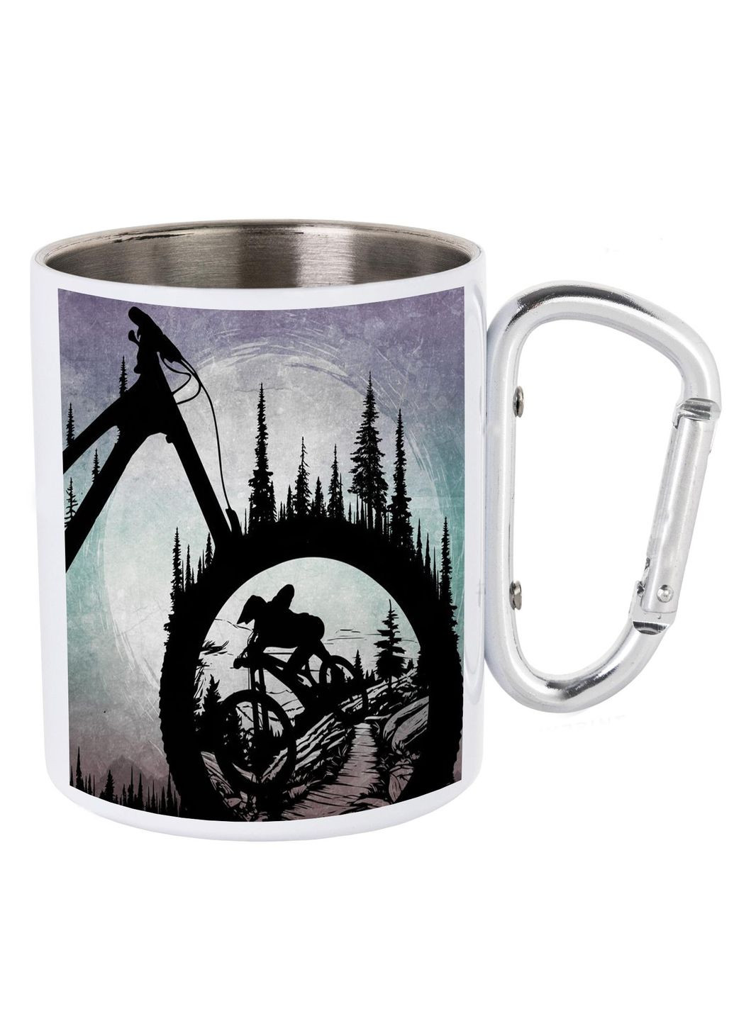 Кружка металлическая с карабином (silver) туристическая 300 мл #0092 белая No Brand (316121846)