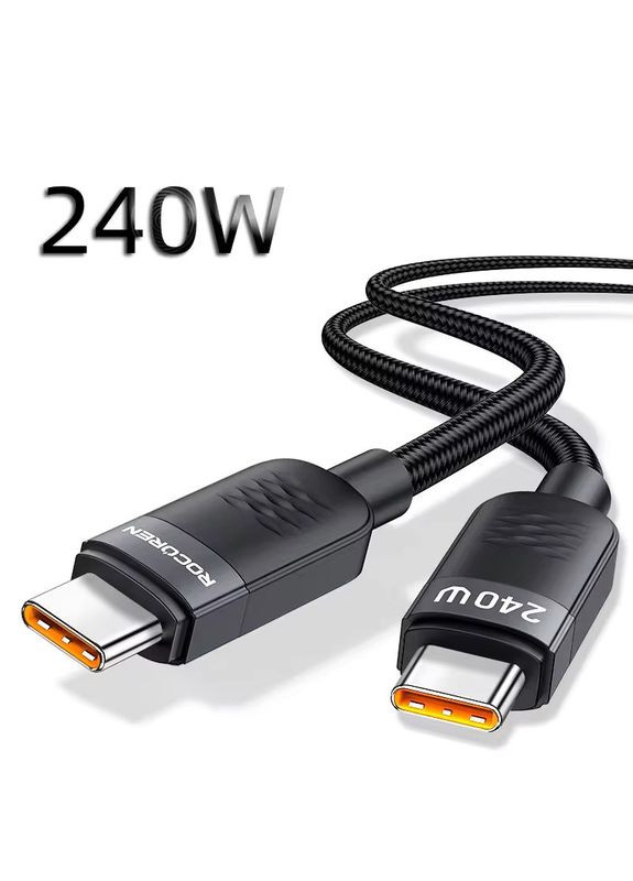 Кабель 240W PD3.1 Type-C/Type-C RCXTT2-LCB01 2метра black Rocoren (322812604)