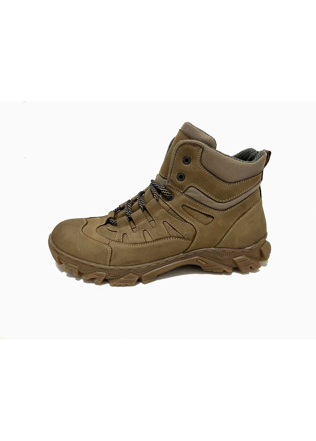 Оливковые осенние мужские кожанные ботинки (33 см) оливковые (1276) Lider Club