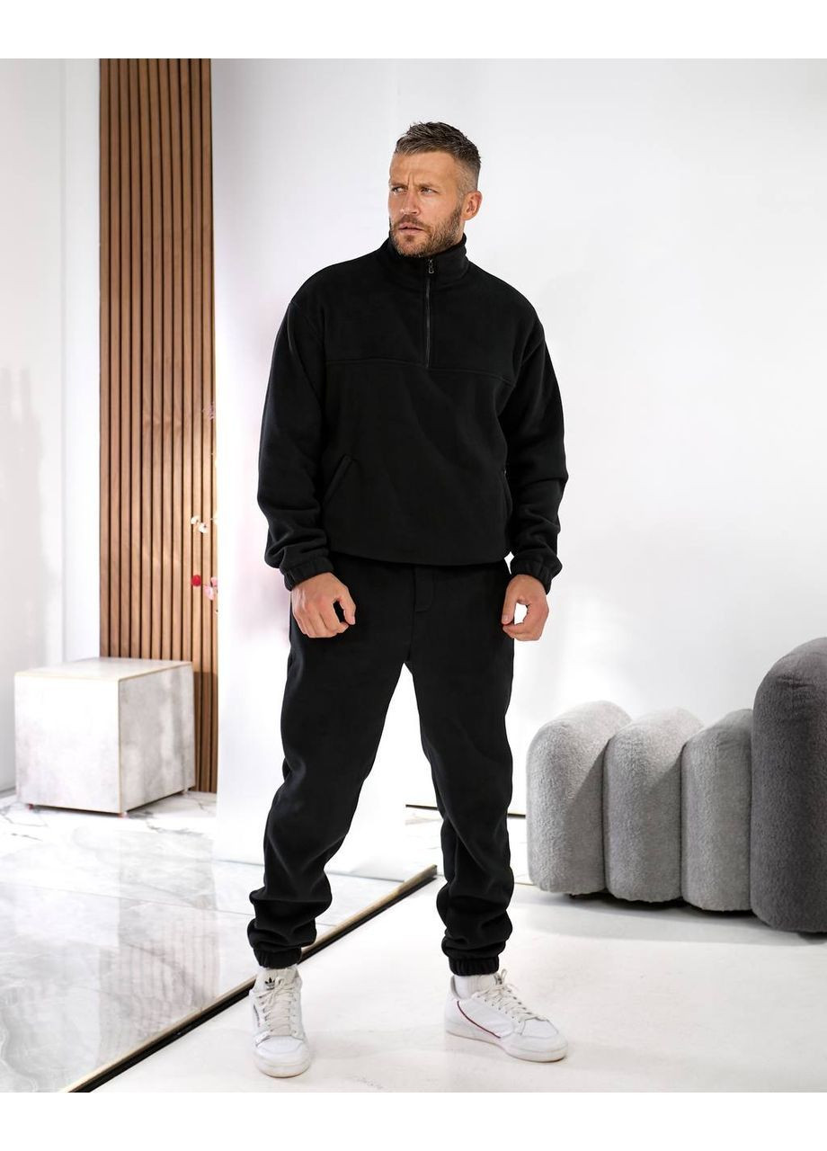 Чорний демісезонний чоловічий спортивний костюм брючний No Brand