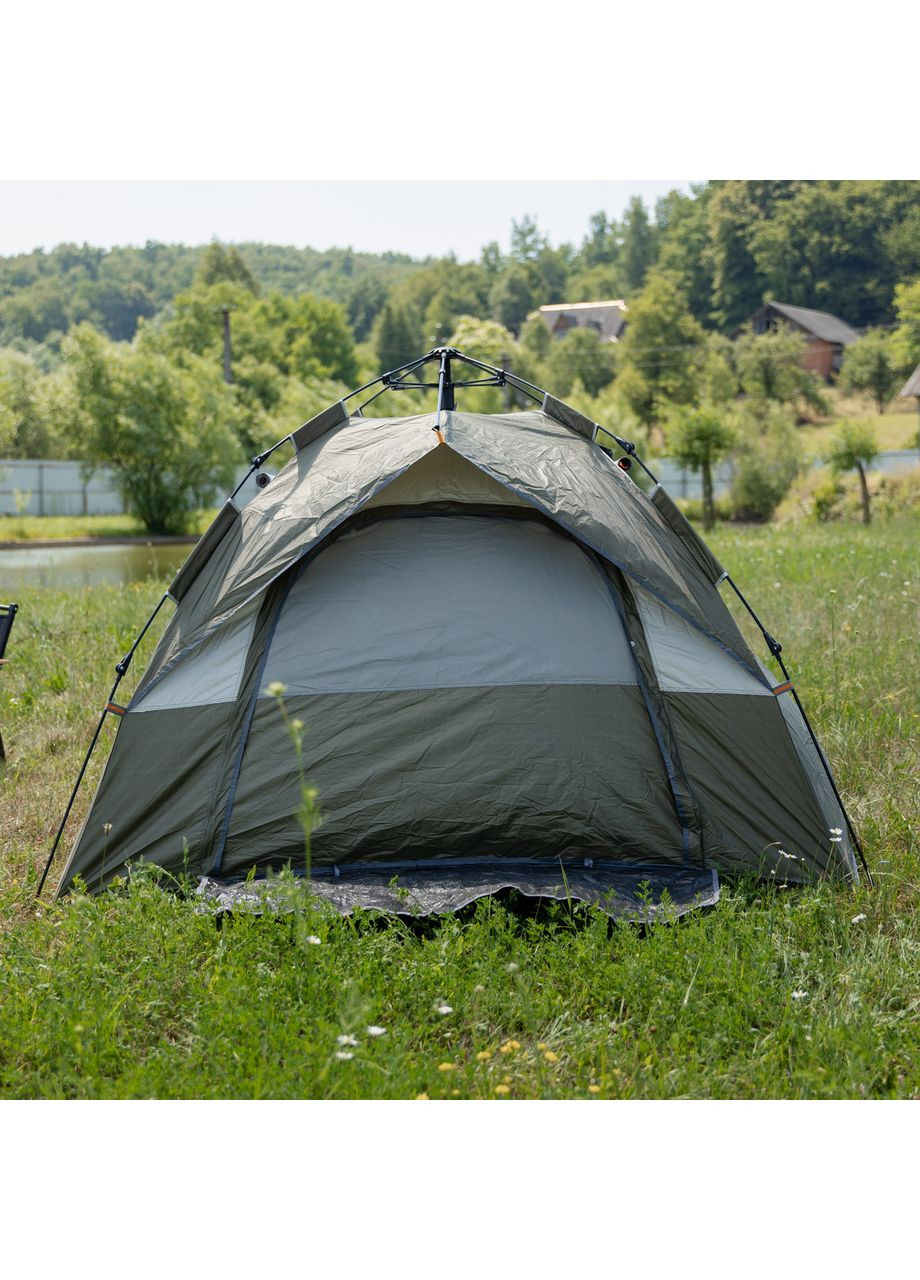 Автоматичний намет тримісний кемпінговий Хакі для активного відпочинку на природі літній намет для кемпінгу ProDobro (364190427)