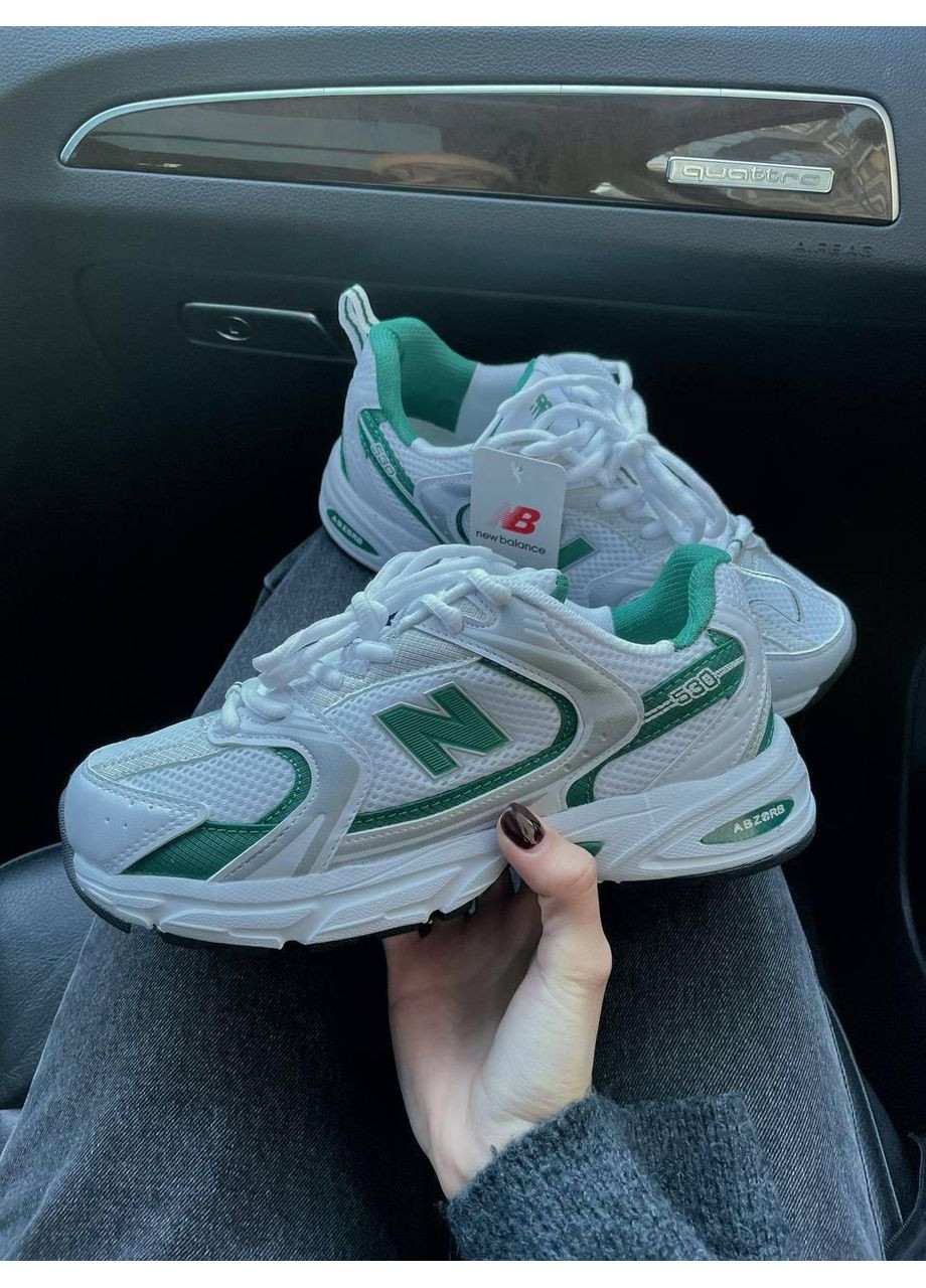 Сірі Осінні кросівки чоловічі new balance 530 green white нью беланс 530 No Brand