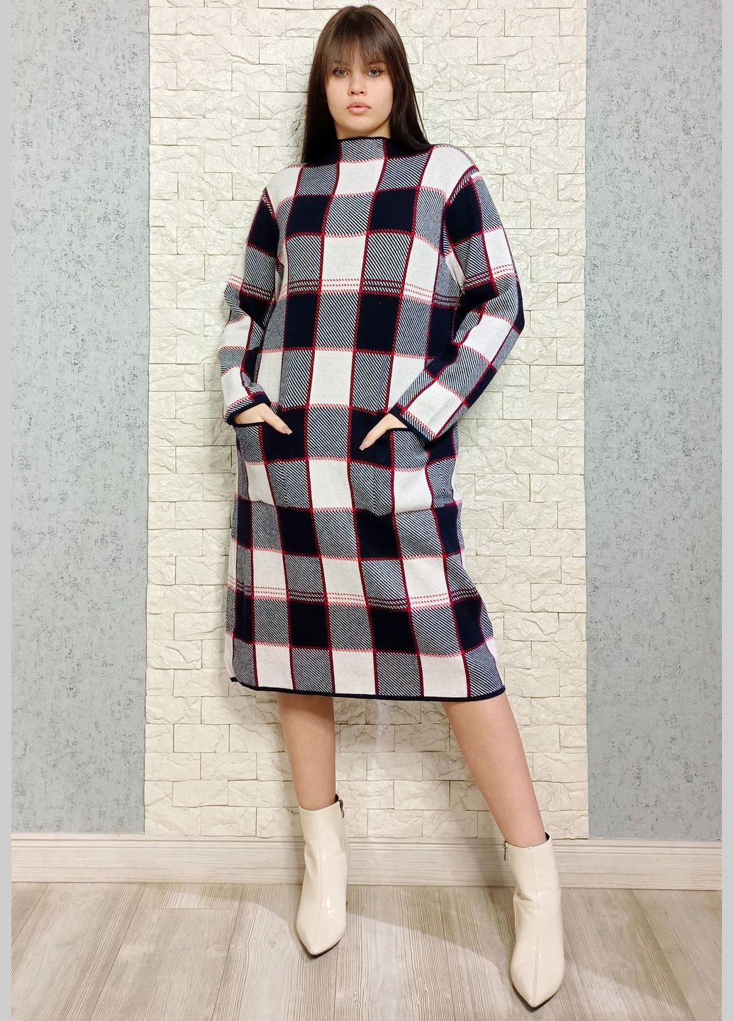 Комбінована повсякденний, кежуал сукня Palma в клітинку