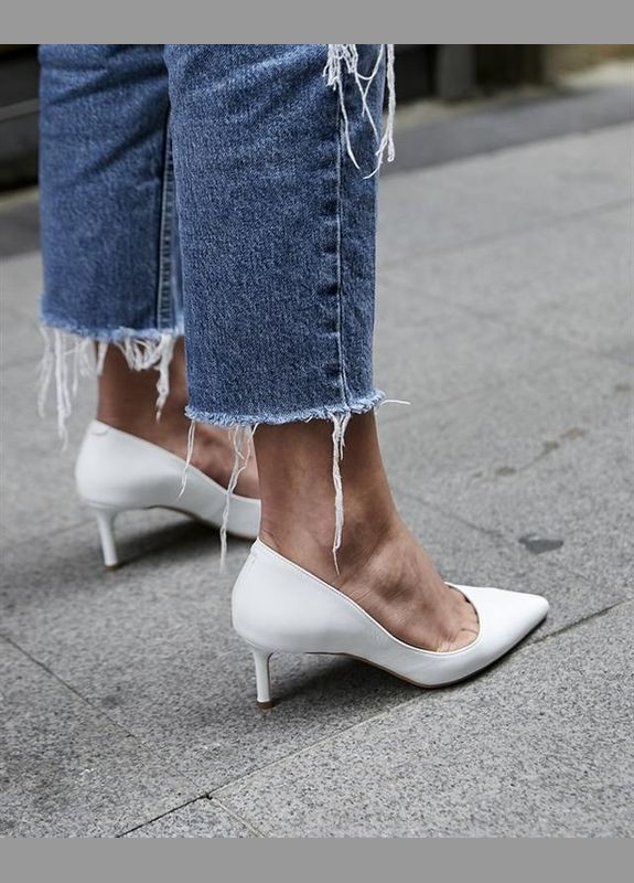 No Brand Весільні шкіряні туфлі лодочки білий з натуральна шкіра, — літо (300578239)