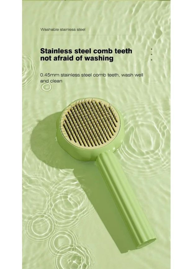 Гребінець для котів і собак зелений, щітка для вичісування шерсті зручна ручна 19.5×8.4 см, догляд за тваринами No Brand (362682292)