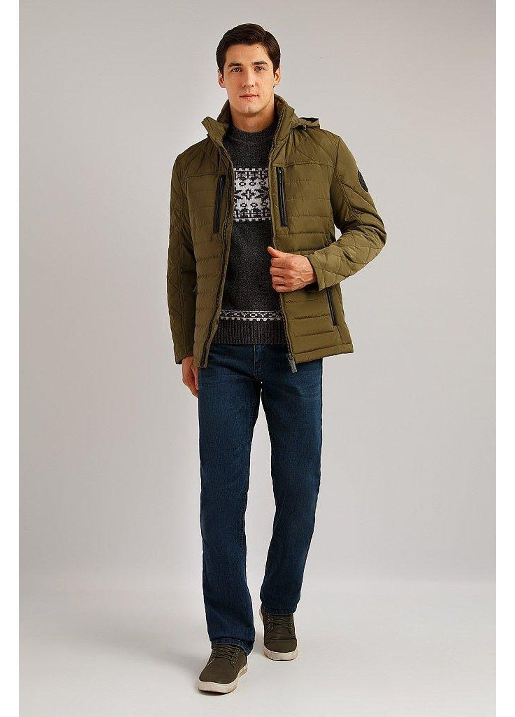 Оливкова (хакі) демісезонна куртка b19-22002-900 Finn Flare