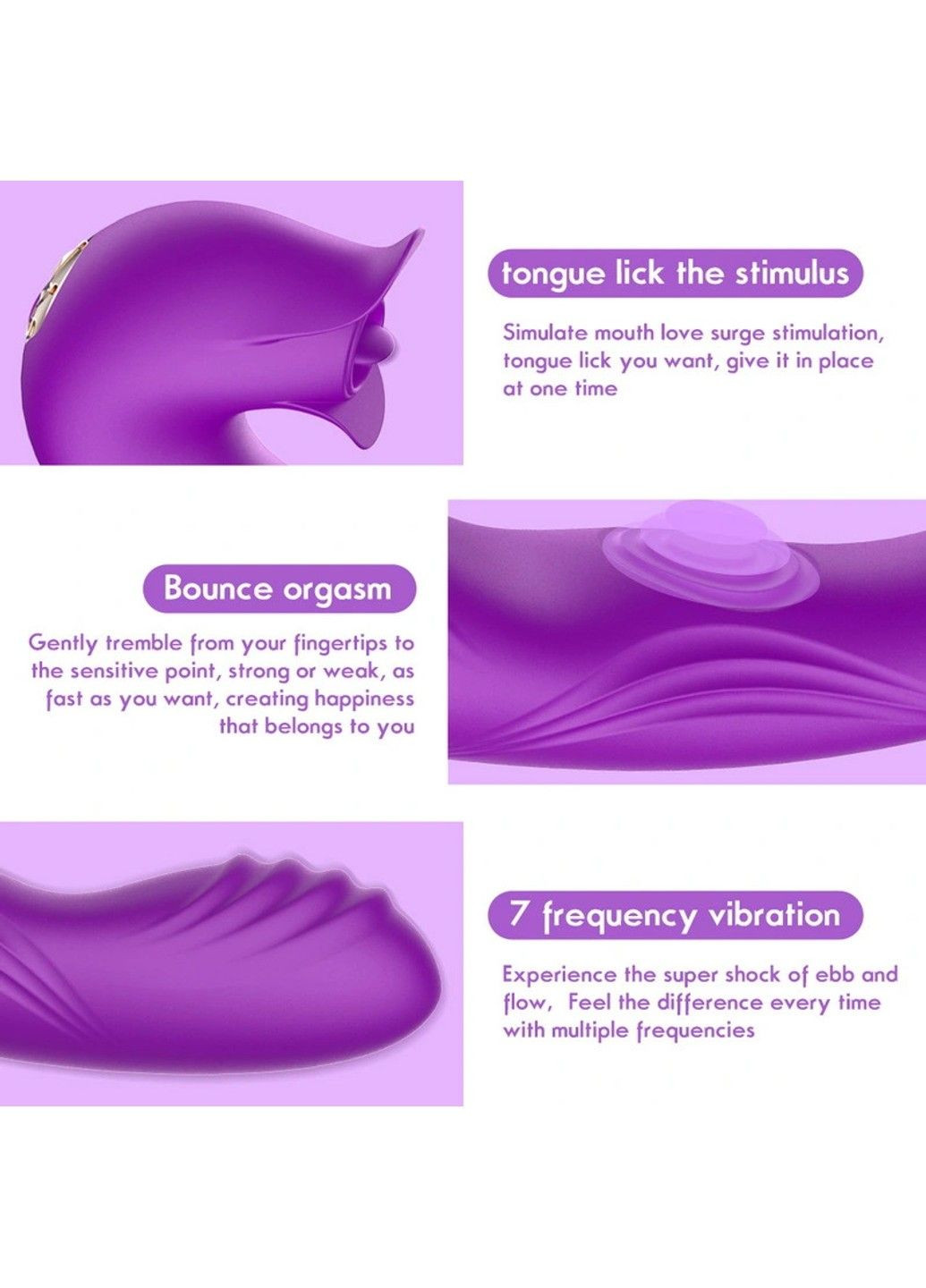 Вібратор з пульсацією та кліторальним стимулятором (фіолетовий, USB) We Love (284278463)