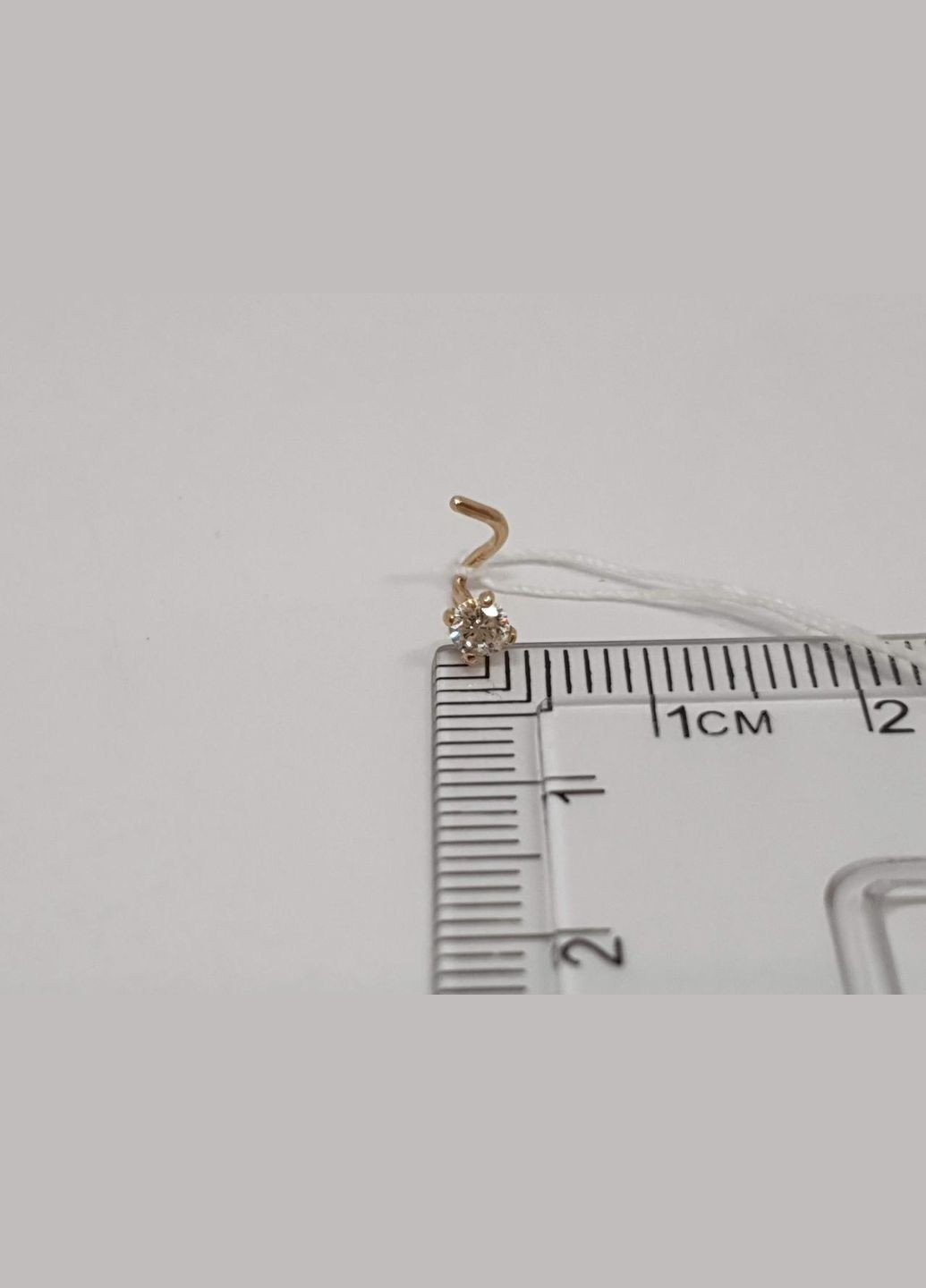 Золота сережка-пірсинг в ніс з фіанітом. 311132 FAVORITUM (269713502)