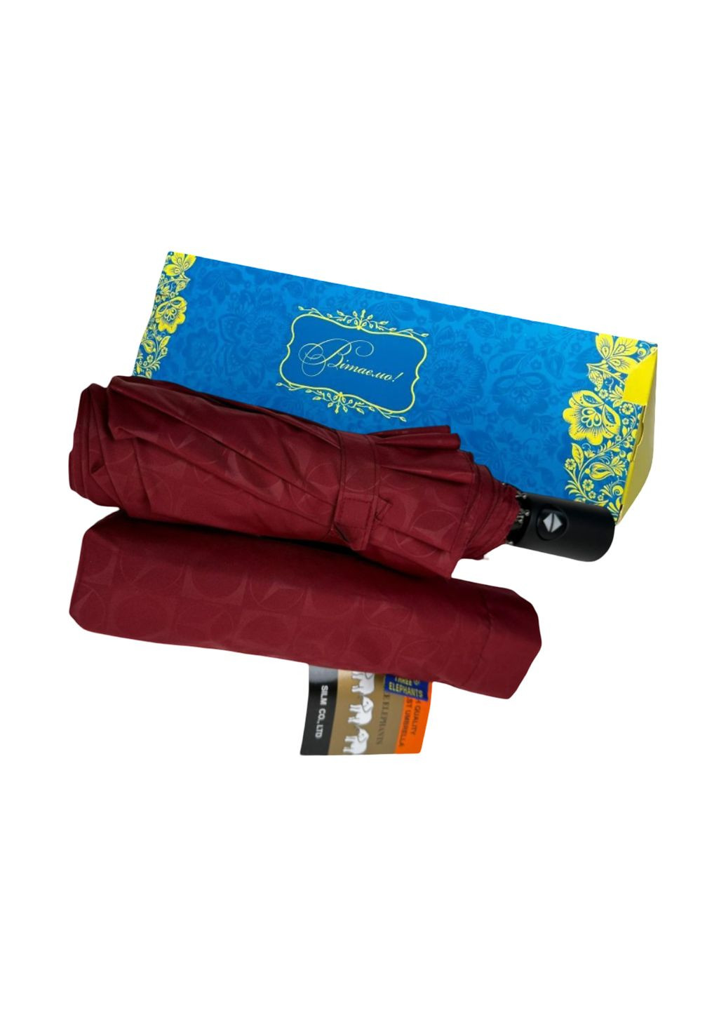 Комбінована подарунковий набір для жінок дівчат мами на день народження, парасолька жіноча автомат на 10 спиць (0333-3) Три Слона (341533633)